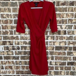 Express red wrap dress